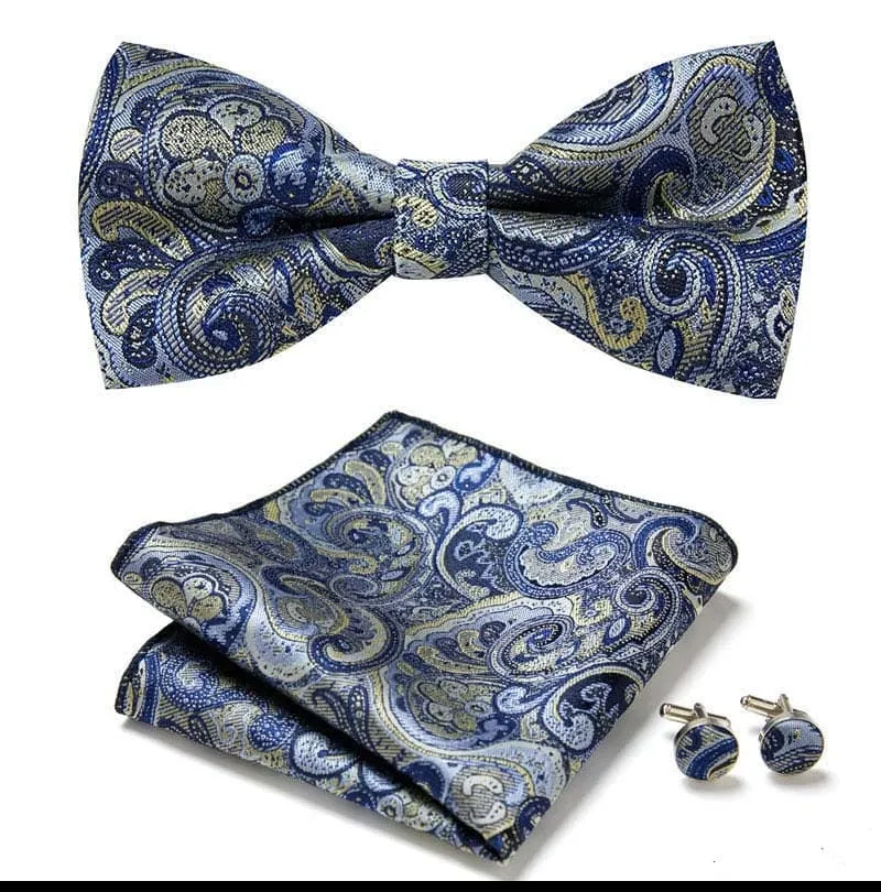 Silk Bowtie and Pocket Square Set