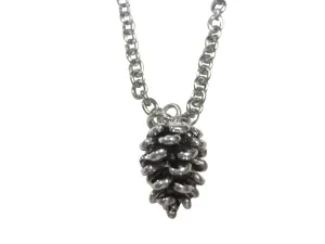 Silver Toned Acorn Pendant Necklace
