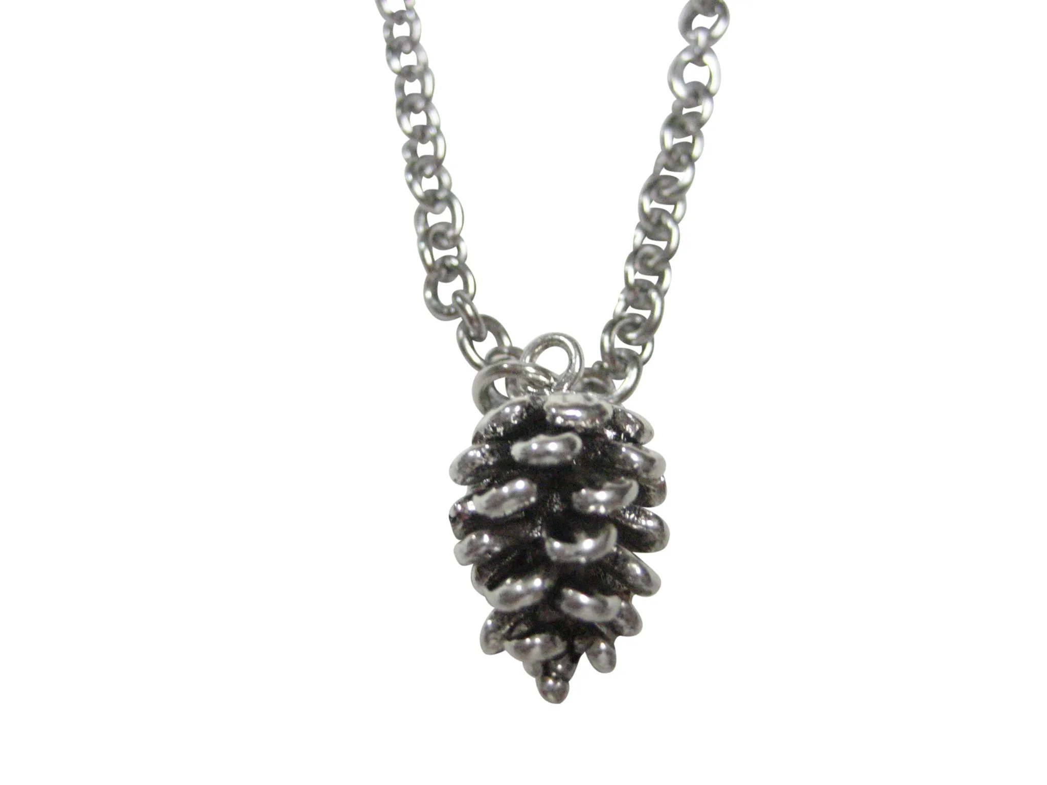 Silver Toned Acorn Pendant Necklace