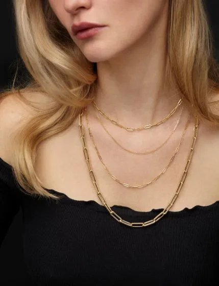 Sincerely Springer's 14k Yellow Gold 18" Paperclip Chain Necklace