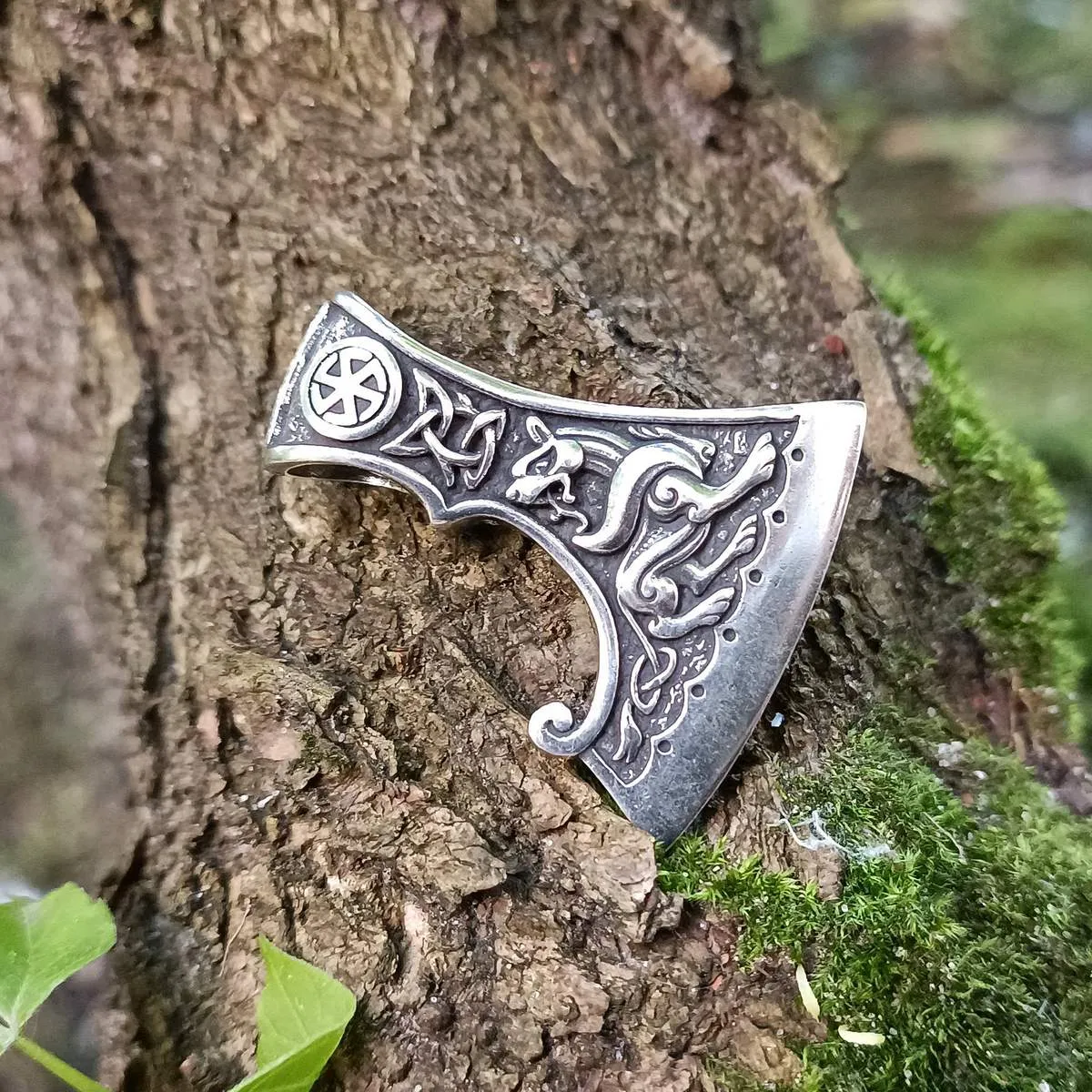 Slavic Axe of Perun silver pendant