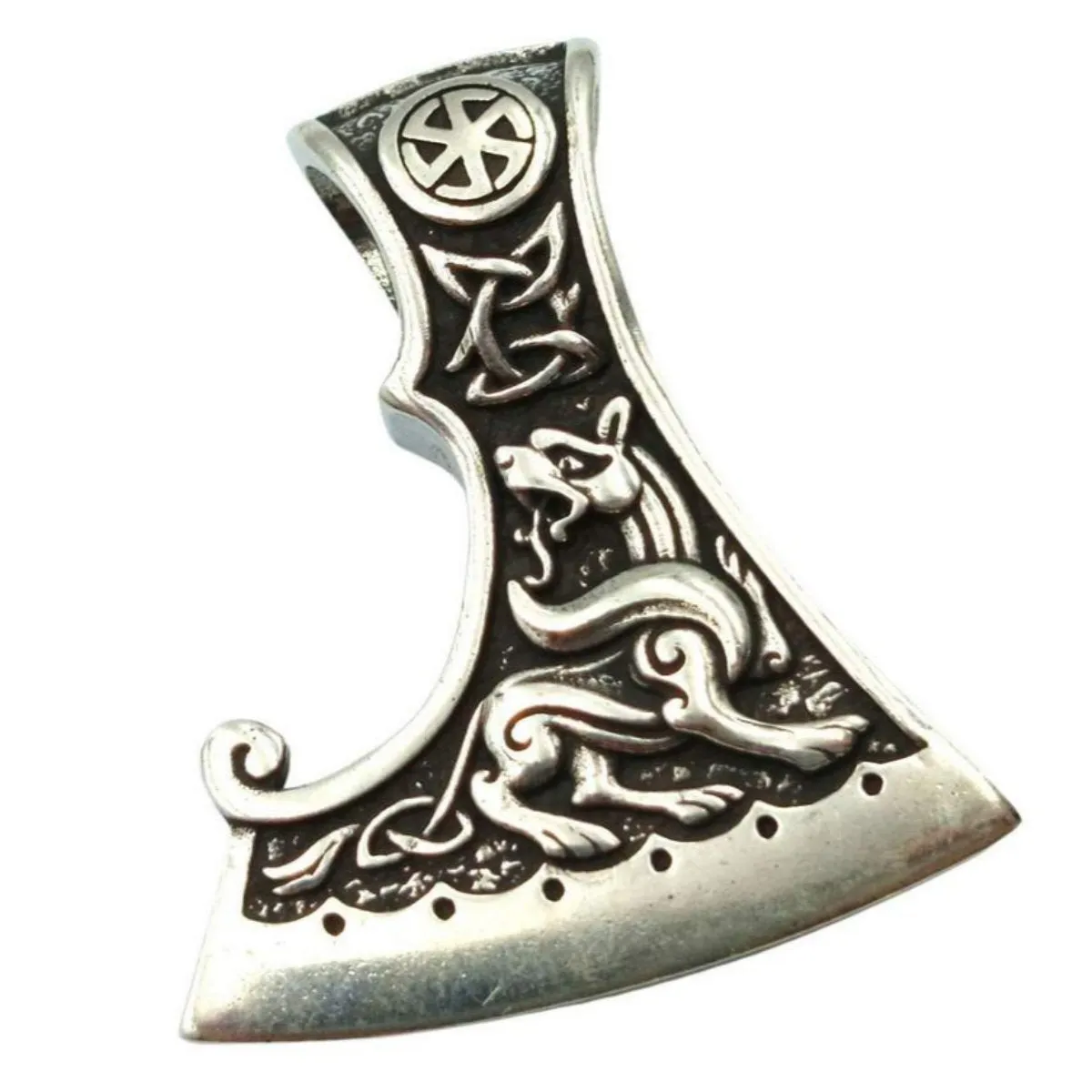 Slavic Axe of Perun silver pendant