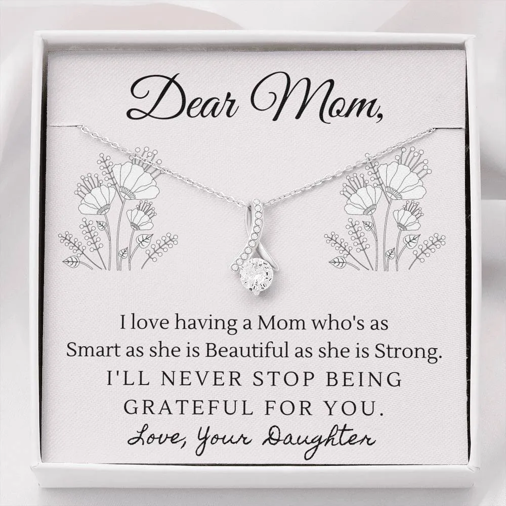 Smart, Beautiful and Strong-Alluring Beauty Solitaire Necklace for Mom