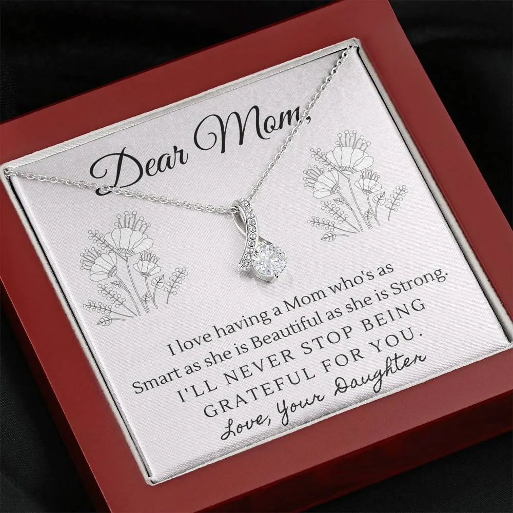 Smart, Beautiful and Strong-Alluring Beauty Solitaire Necklace for Mom