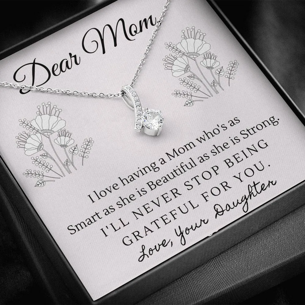 Smart, Beautiful and Strong-Alluring Beauty Solitaire Necklace for Mom