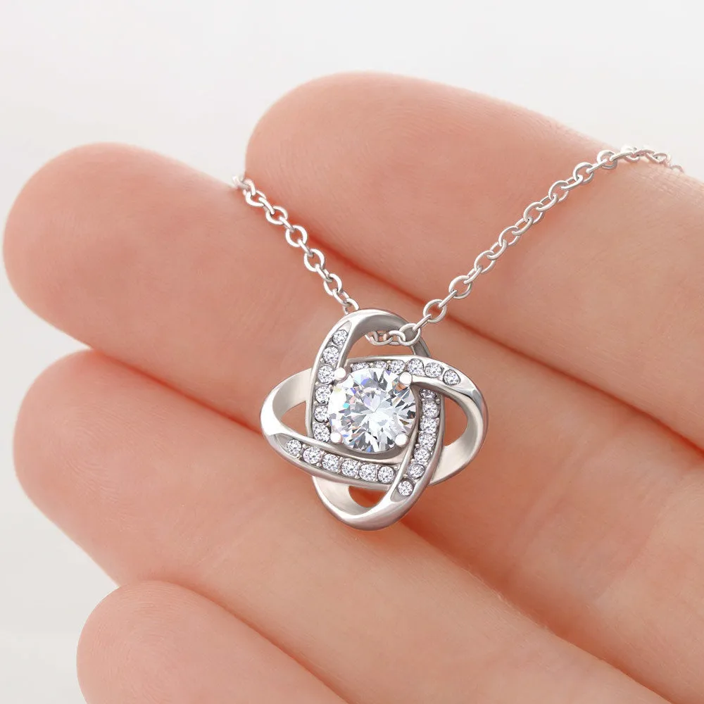 Smart, Beautiful and Strong-Love Knot Necklace for Mom From Daughter
