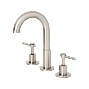 Smart Lever Bathroom Faucet - Widespread - 8" Brass/Brushed Nickel
