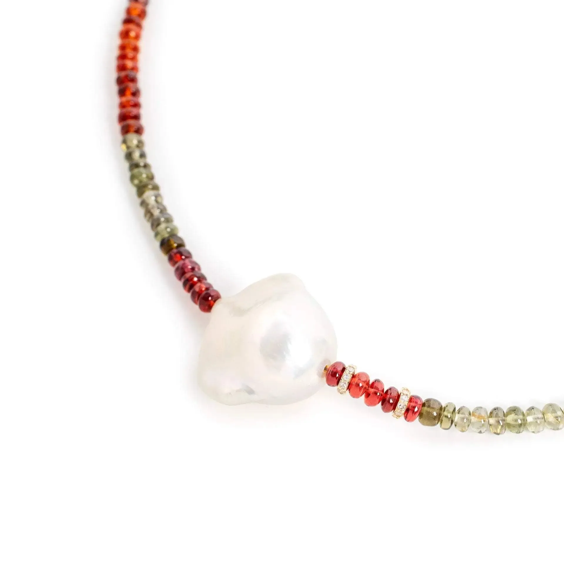 Smooth Brown Sugar Diamond Baroque Pearl Necklace