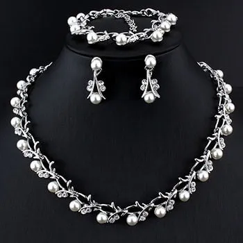 Sophisticated Pearl  Necklace and  Earring Sets