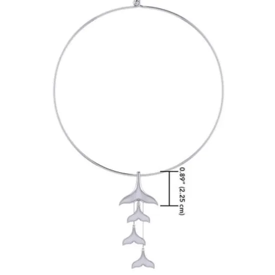 Sophisticated Whale Tails Necklace: 925 Real Silver