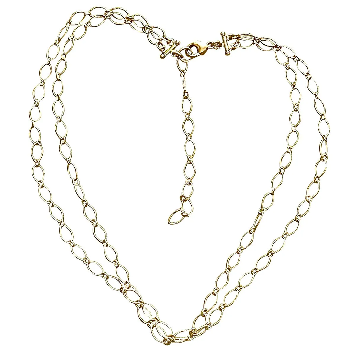Sparkly Diamond-Cut 14K Gold Filled Marquise Link Adjustable Choker Necklace