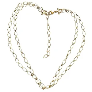 Sparkly Diamond-Cut 14K Gold Filled Marquise Link Adjustable Choker Necklace