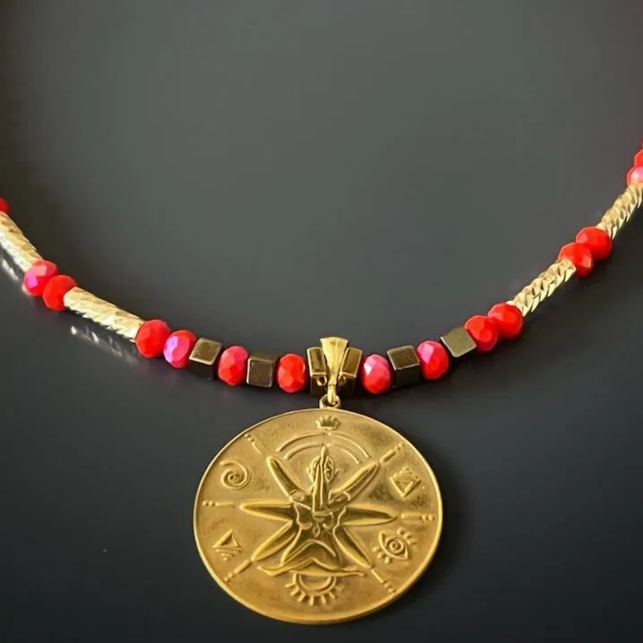 Spiritual Energy Beaded Yoga Choker Necklace