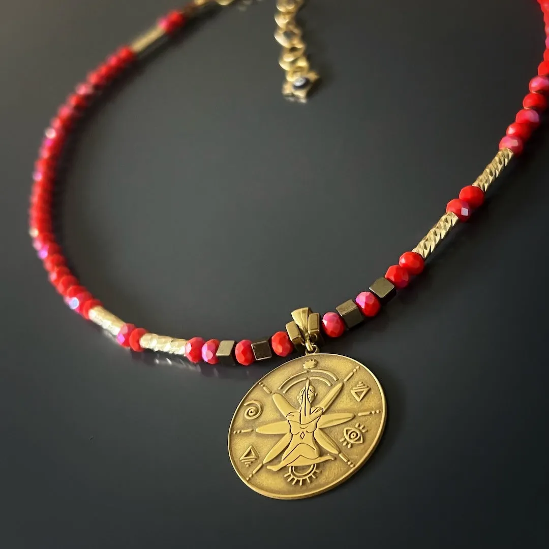 Spiritual Energy Beaded Yoga Choker Necklace
