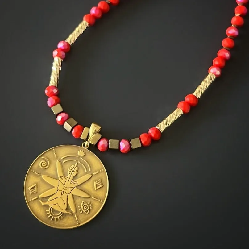 Spiritual Energy Beaded Yoga Choker Necklace