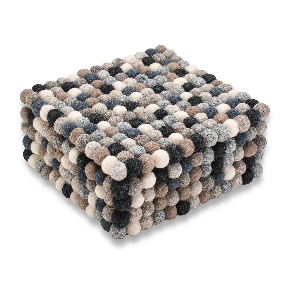 Square Pom-pom Trivets- Natural Color