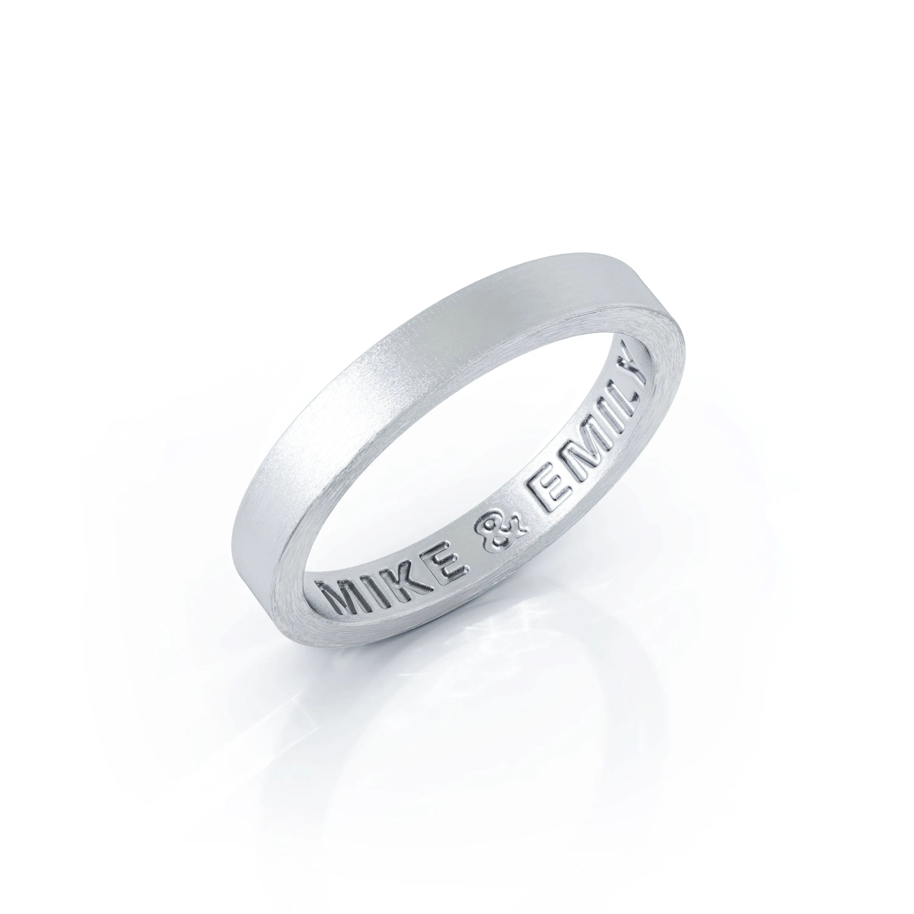 Square Profile 4.5MM Matte Finish Wedding Band in 14K Gold