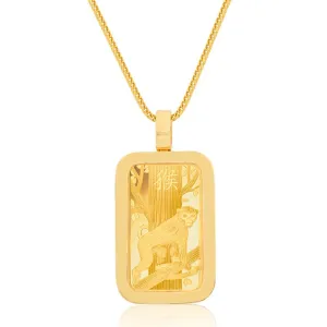 Standard 1oz. Suisse Gold Bar (Lunar Monkey, Solid Gold Bezel)