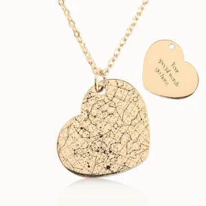 Star Map Heart Pendant on Fine Chain