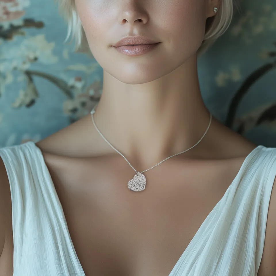 Star Map Heart Pendant on Fine Chain