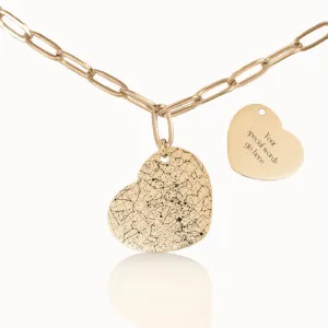 Star Map Heart Pendant on Paperclip Chain