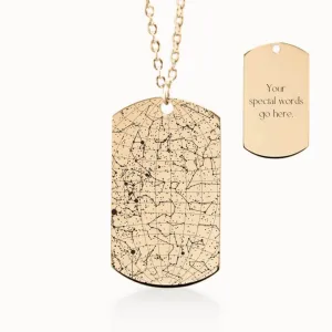 Star Map Tag Pendant on Fine Chain