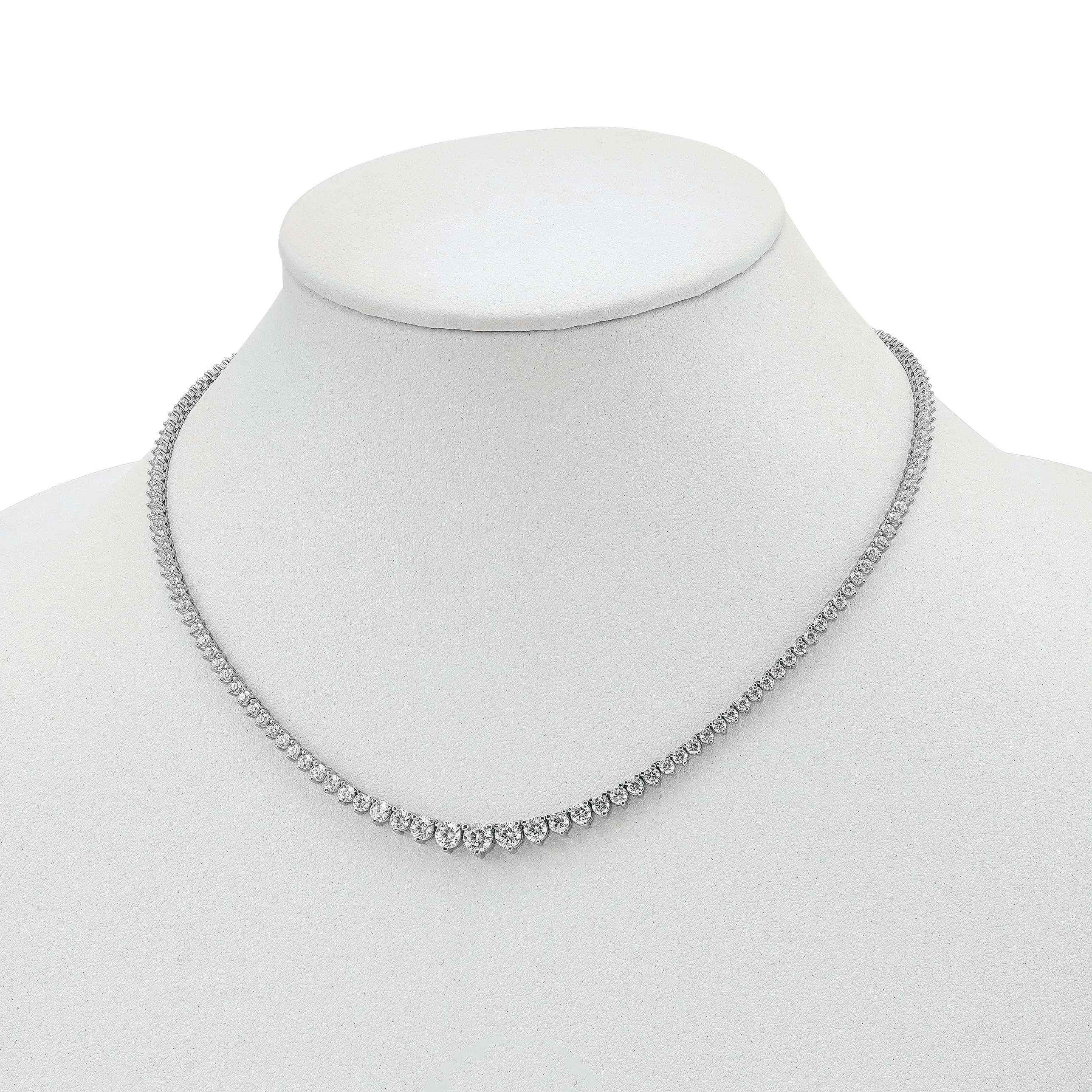 Sterling Silver 130 Stone CZ Necklace