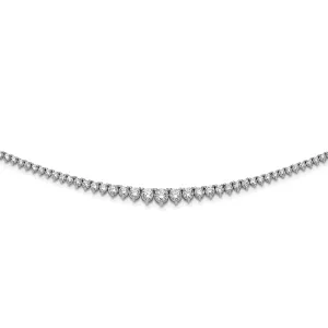 Sterling Silver 130 Stone CZ Necklace
