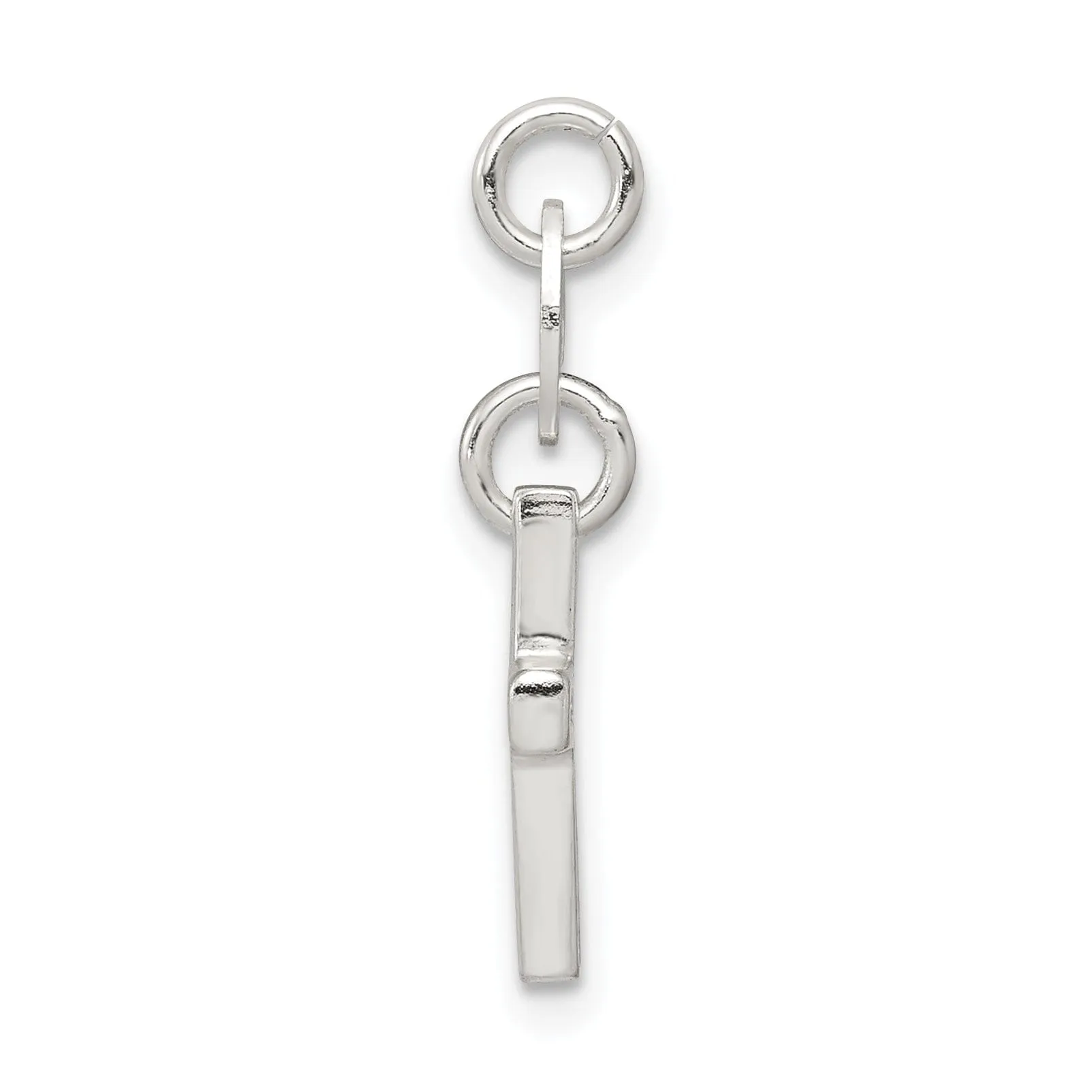 Sterling Silver and CZ Polished Cross Charm