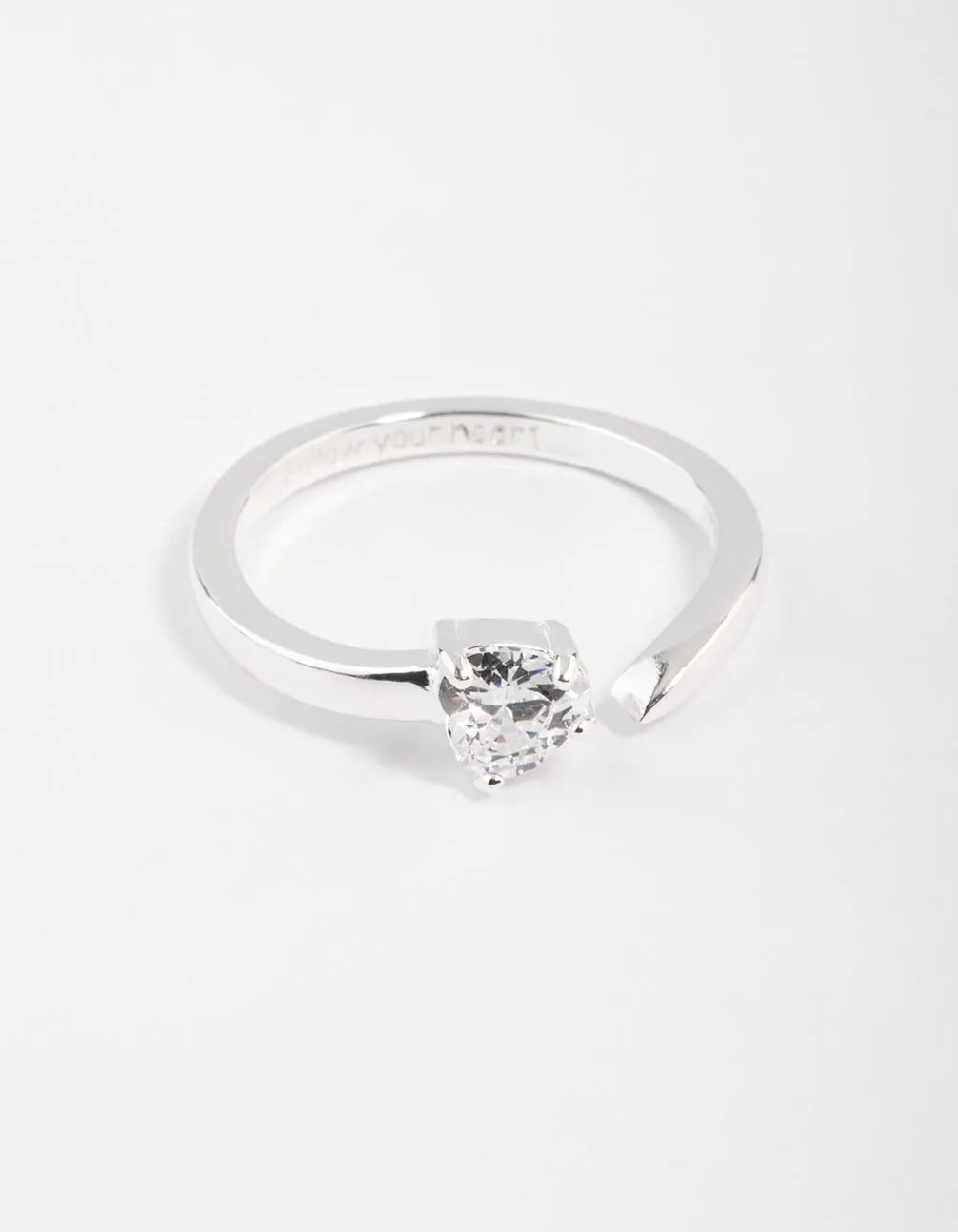 Sterling Silver Cubic Zirconia Heart Wrap Ring