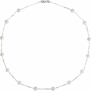 Sterling Silver Freshwater Pearl 18" Necklace