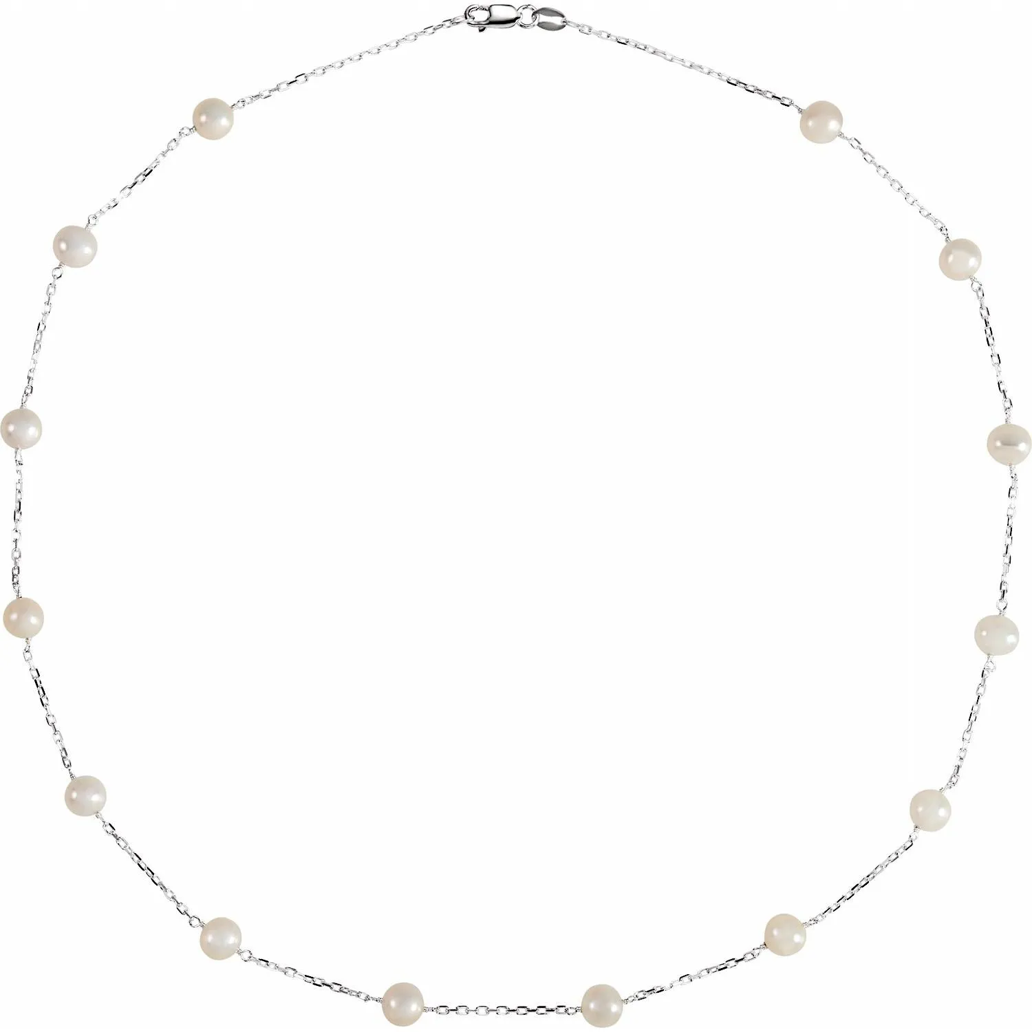 Sterling Silver Freshwater Pearl 18" Necklace