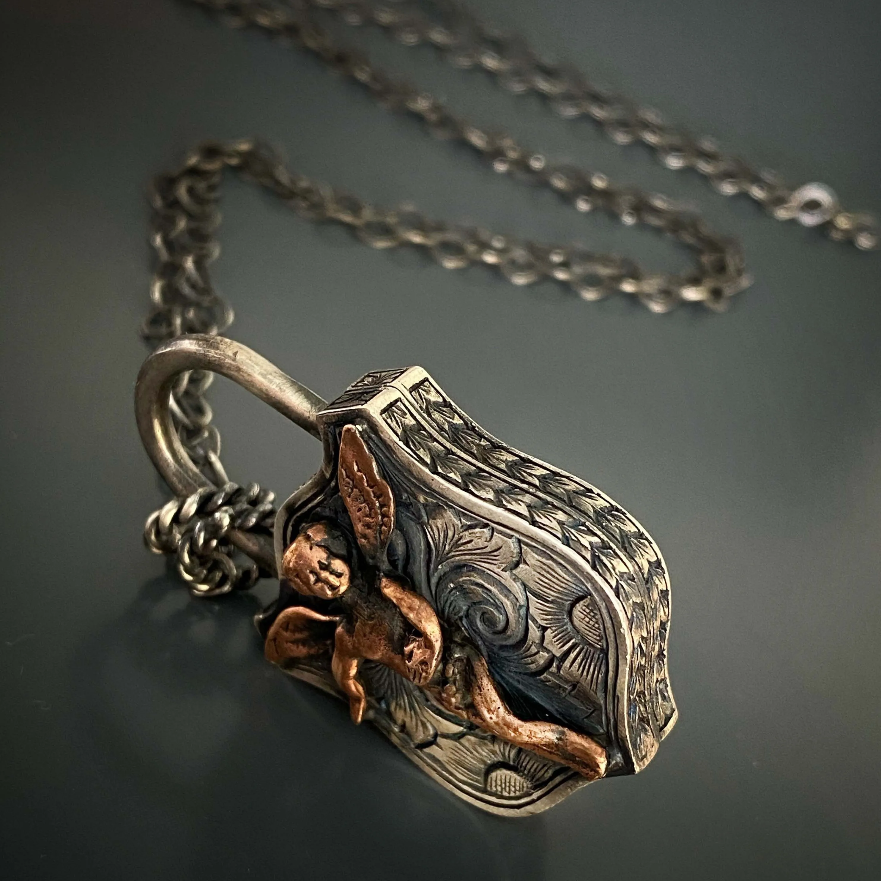 Sterling Silver Guardian Angel Unique Necklace