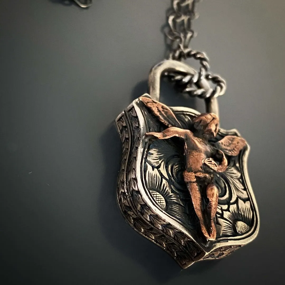 Sterling Silver Guardian Angel Unique Necklace