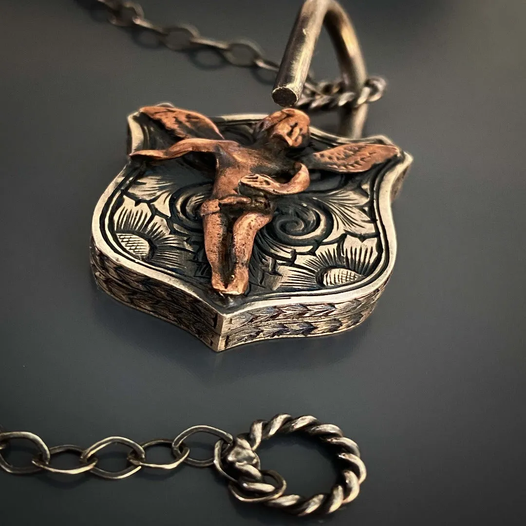 Sterling Silver Guardian Angel Unique Necklace