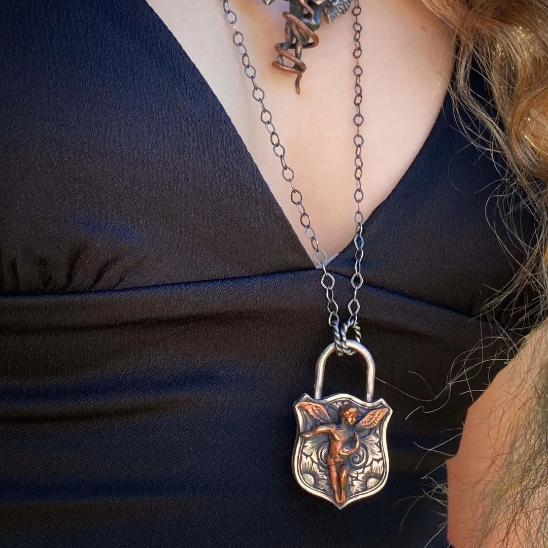 Sterling Silver Guardian Angel Unique Necklace