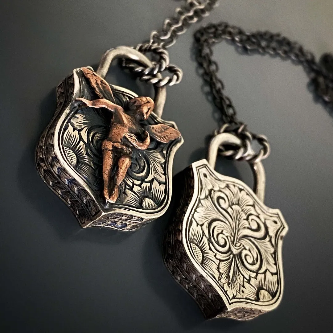 Sterling Silver Guardian Angel Unique Necklace
