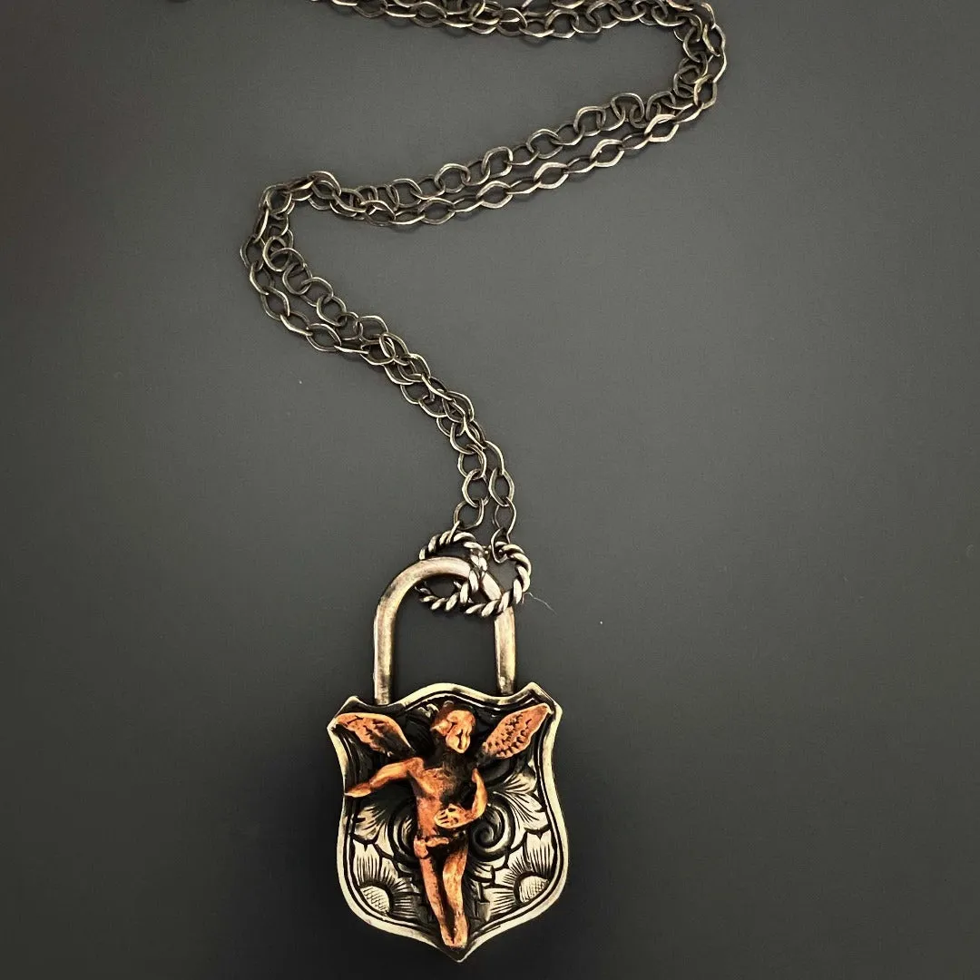 Sterling Silver Guardian Angel Unique Necklace