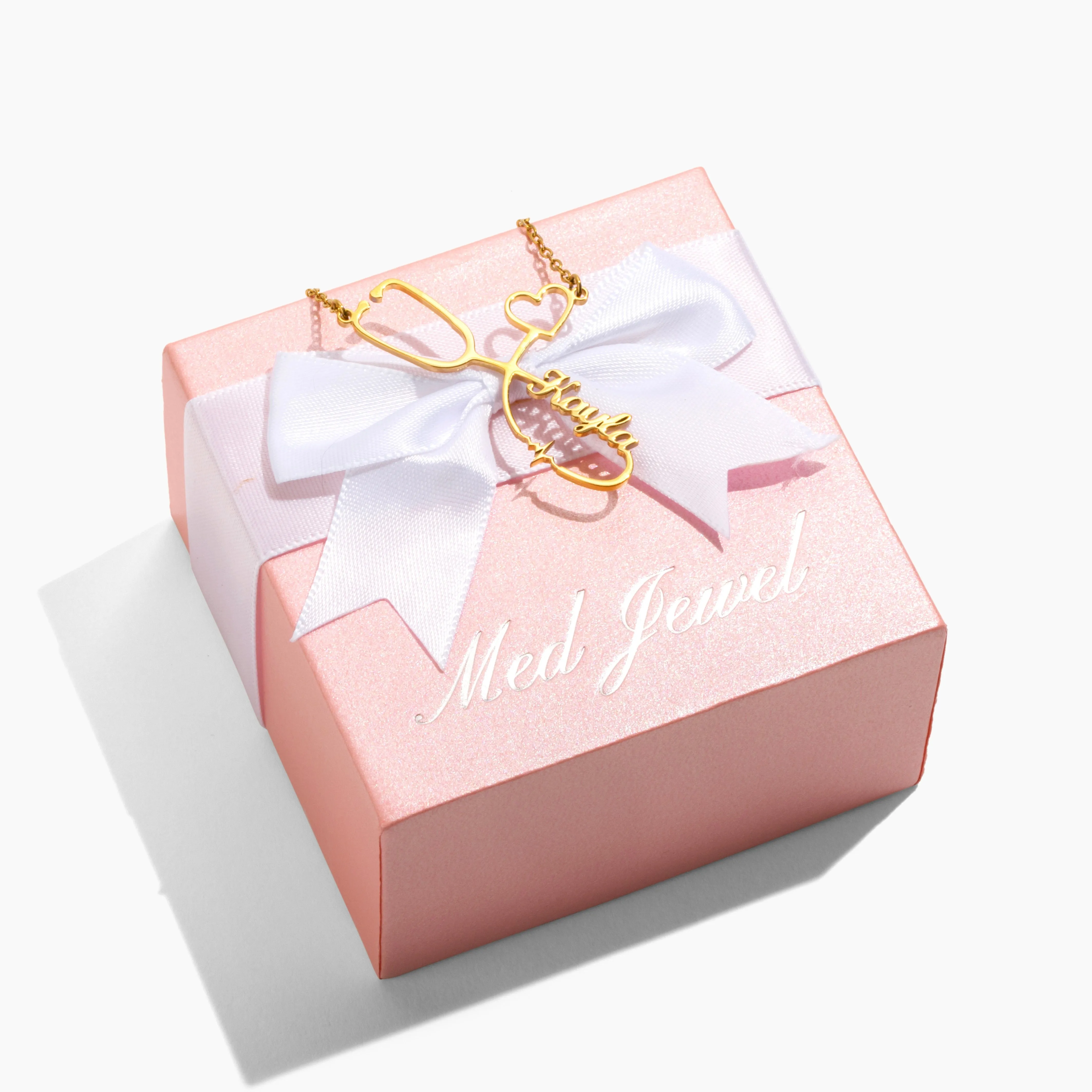 Stethoscope Name Necklace EKG