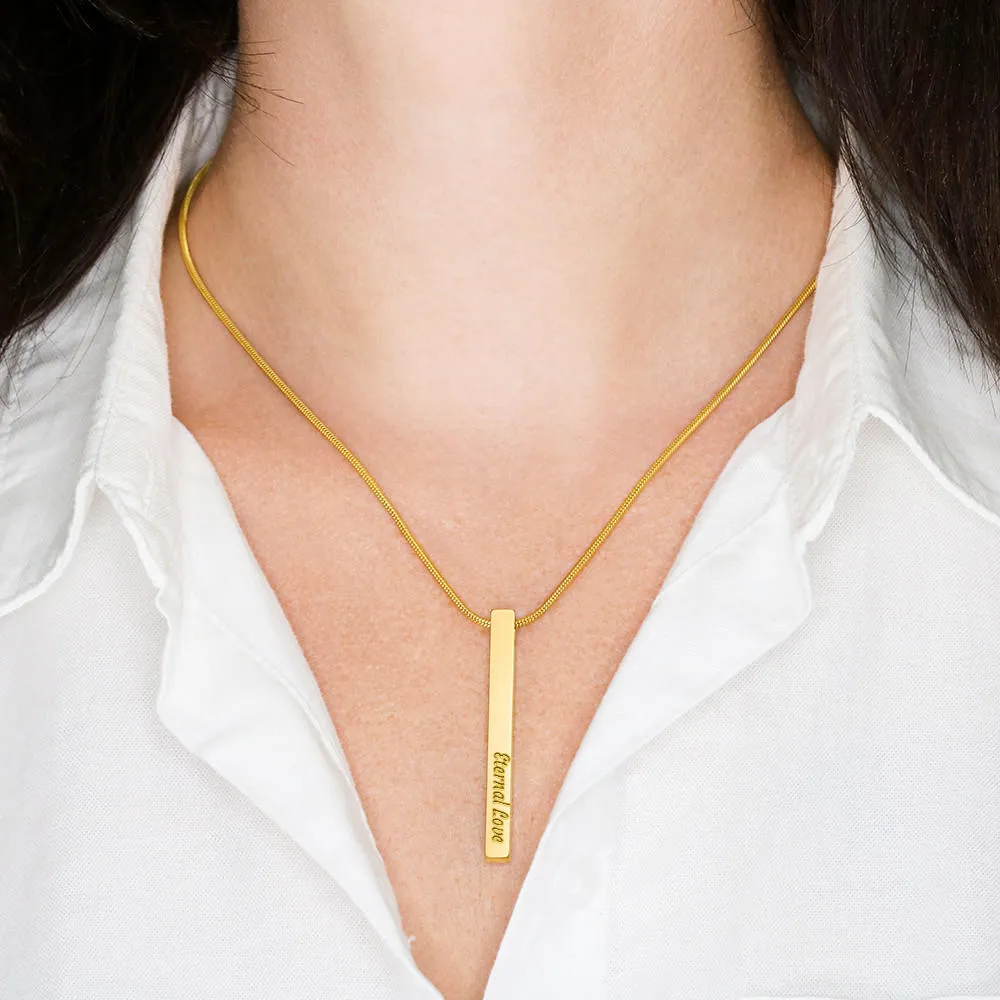 Strength comes from within-Vertical Stick Necklace for Daughter