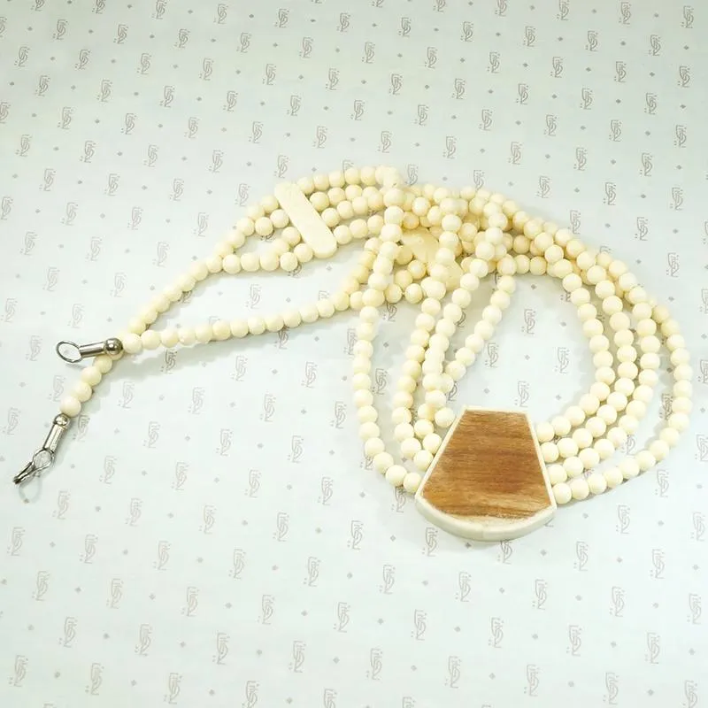 Subtle & Sophisticated Carved Bone Bead Necklace
