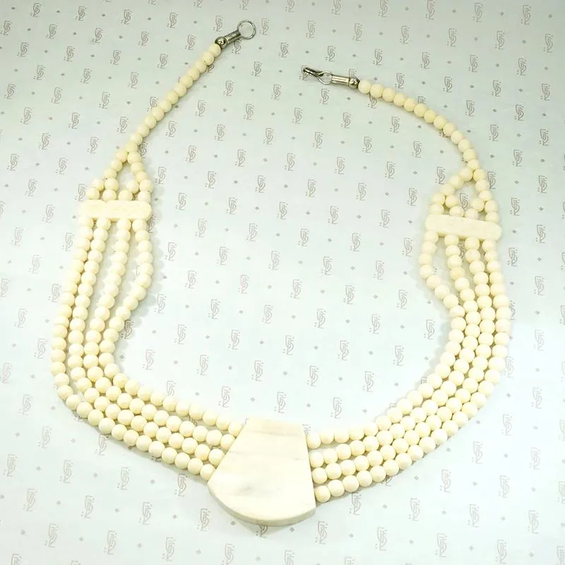 Subtle & Sophisticated Carved Bone Bead Necklace