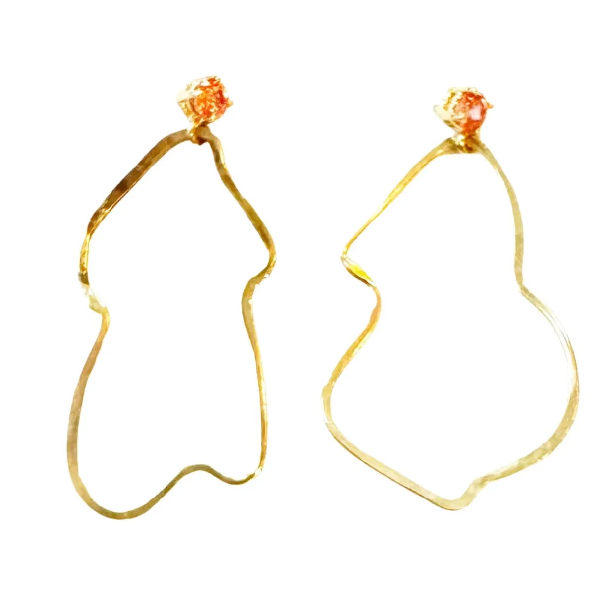 Surrealist Hoops and Pink Padparascha Sapphires