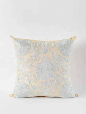 Suzani Tranquil Blue Square Pillow Cover