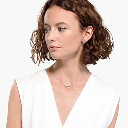 SWAROVSKI Women's Infinity Knot Mixed Metal Finish Necklace & Earrings Set, White Crystal