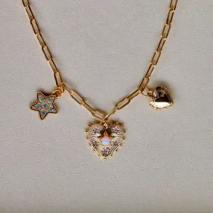 Sweetheart Opal Charm Necklace