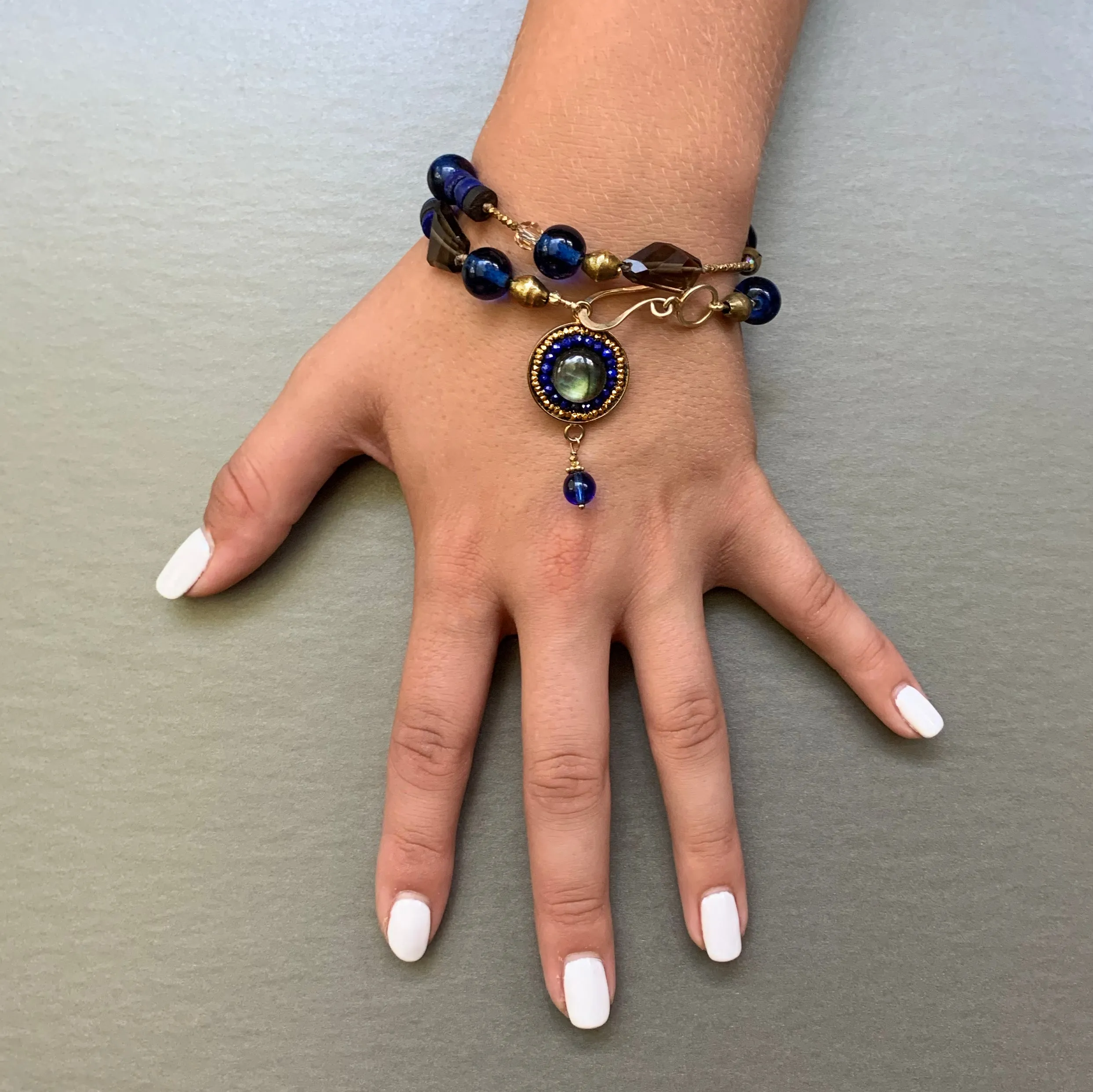 Tangled Up in Blue wrap bracelet/necklace