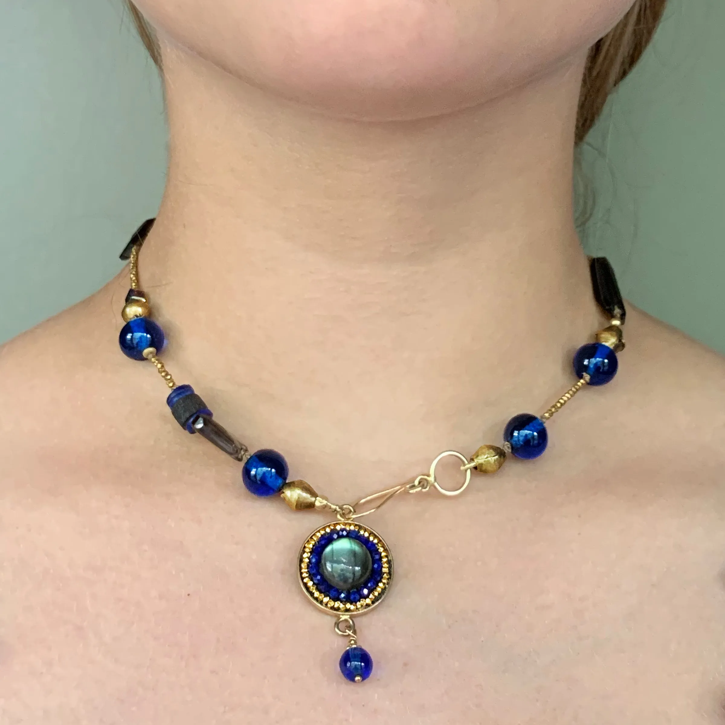 Tangled Up in Blue wrap bracelet/necklace