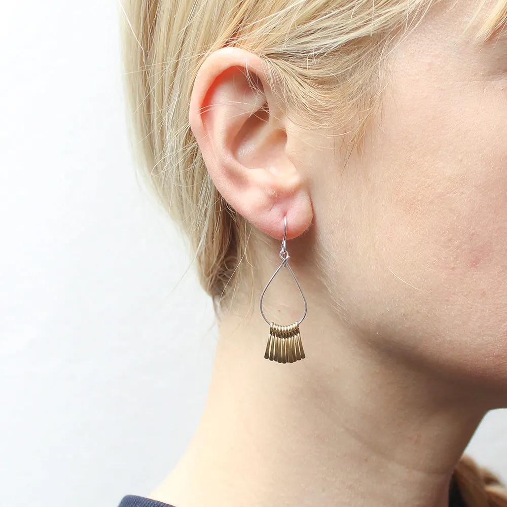 Teardrop Hoop with Fringe Wire Earring
