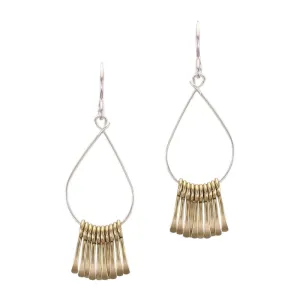 Teardrop Hoop with Fringe Wire Earring